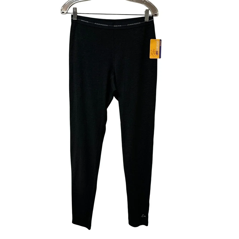 Paradox Mens Merino Blend Base Layer Pants Black Drirelease Wool Leggings M